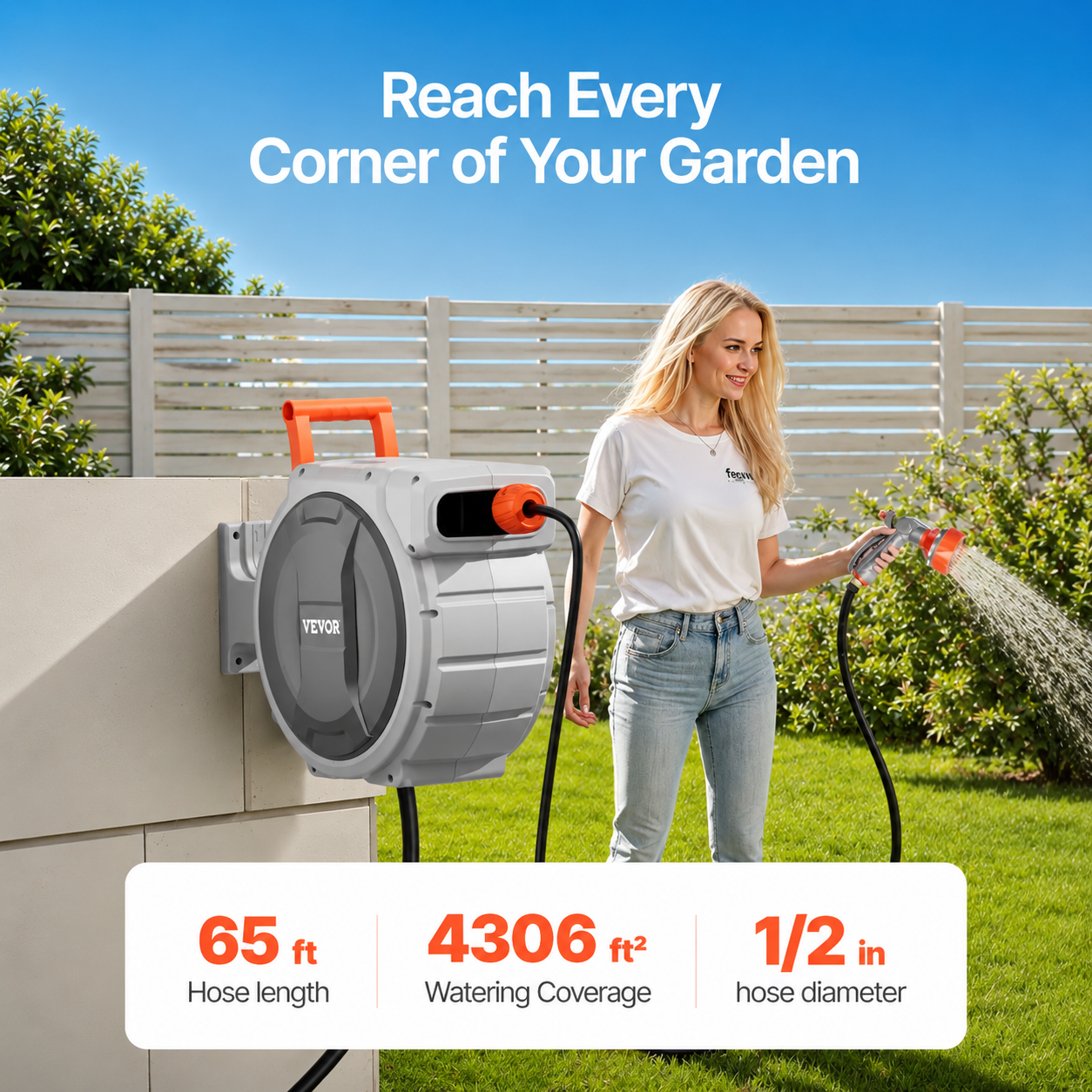 VEVOR Retractable Garden Hose Reel
