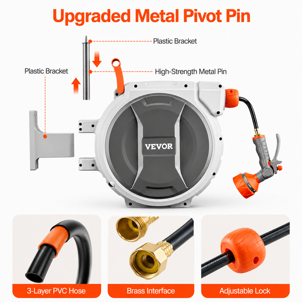 VEVOR Retractable Garden Hose Reel