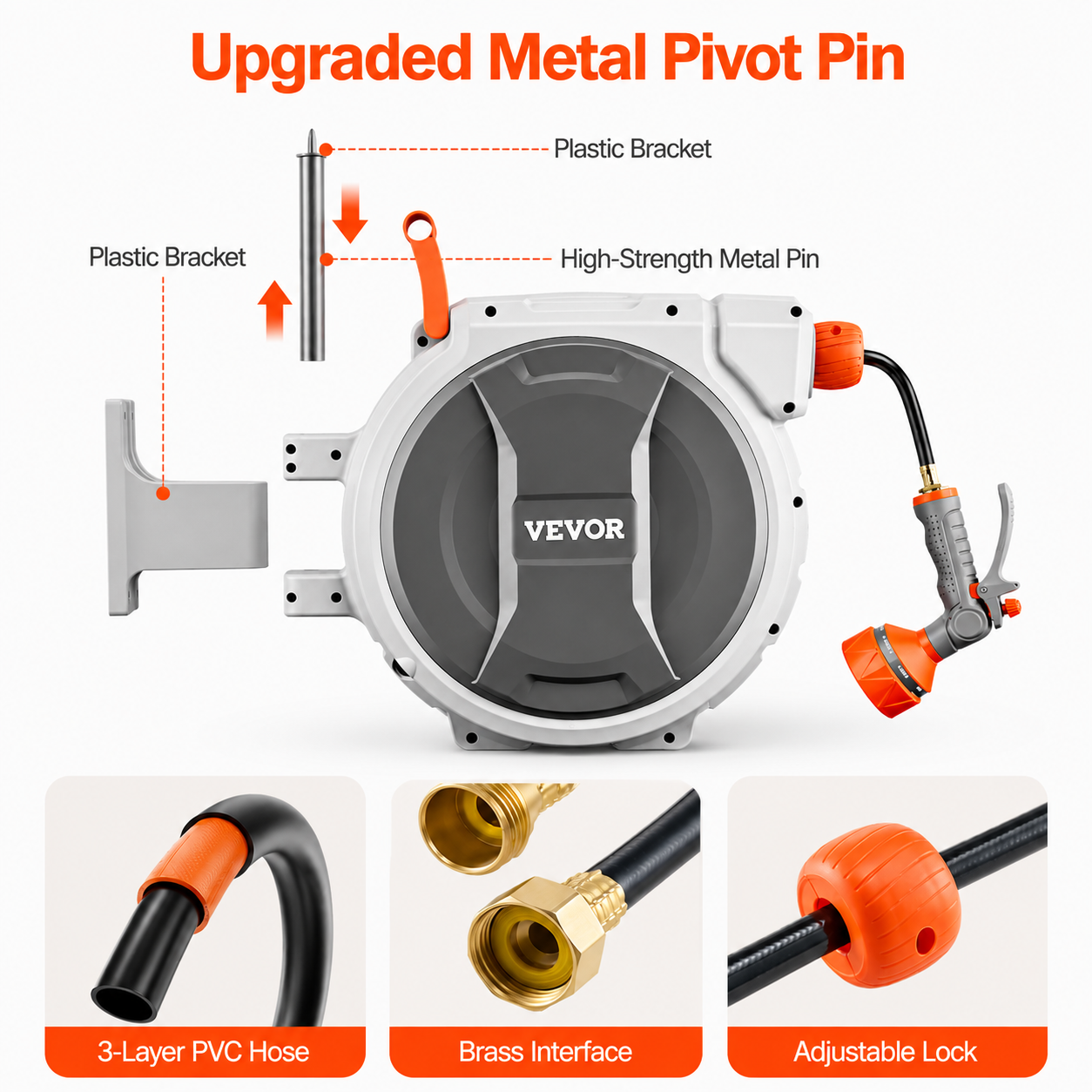 VEVOR Retractable Garden Hose Reel