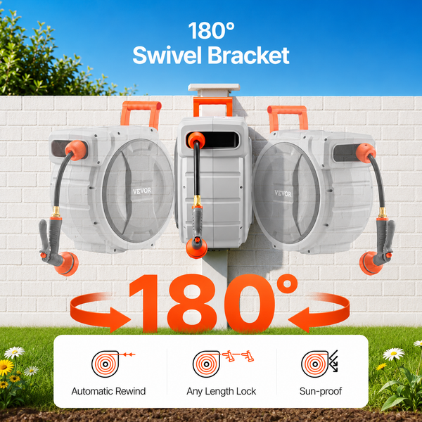 VEVOR Retractable Garden Hose Reel