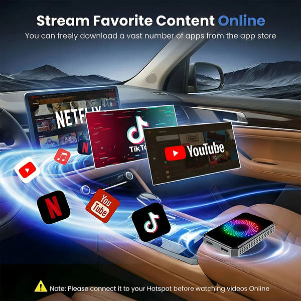 3-in-1 Magic Video Box Wireless CarPlay Adapter – Stream Netflix, YouTube & TikTok