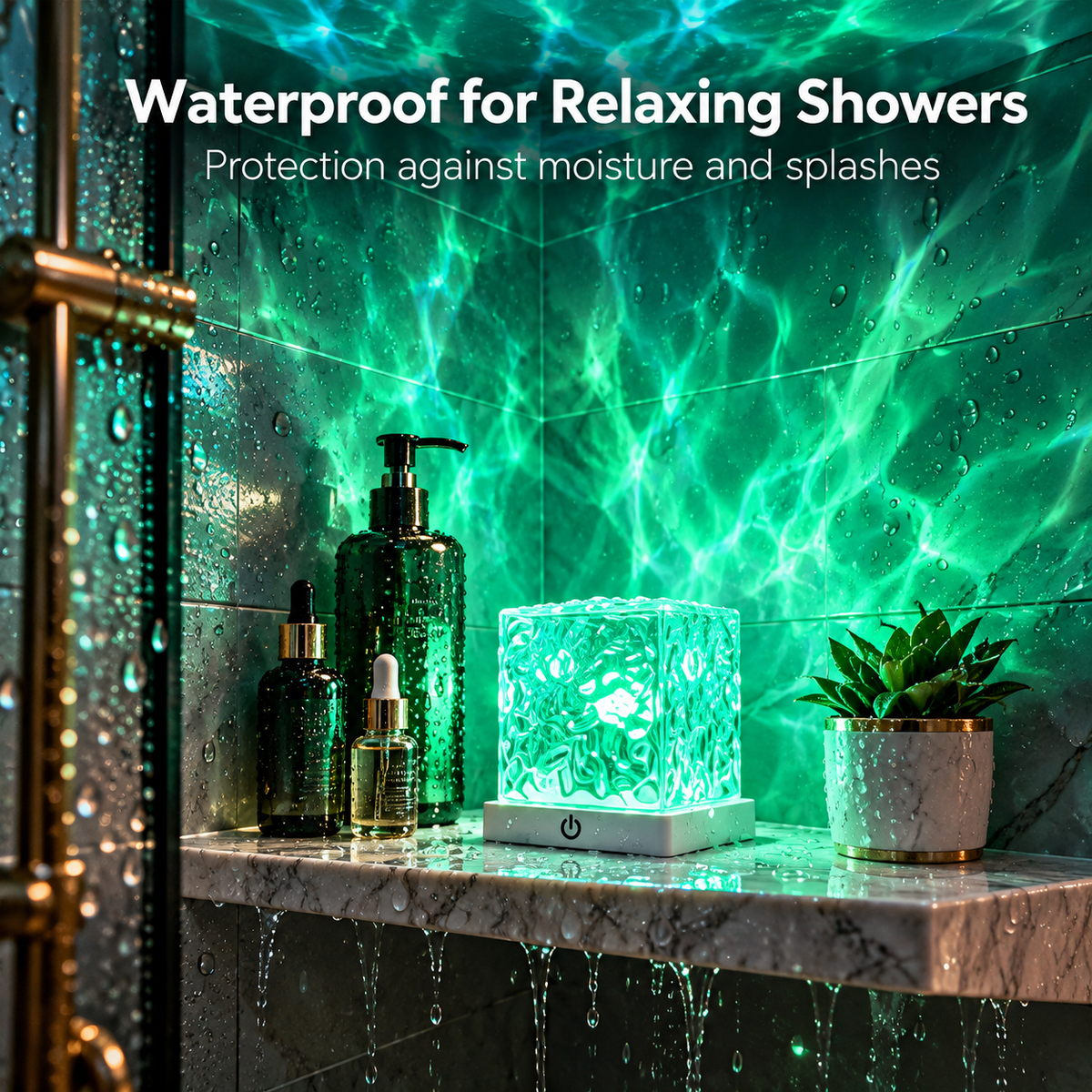Rechargeable Water Ripple Shower Light – 16 Color Mood Lamp